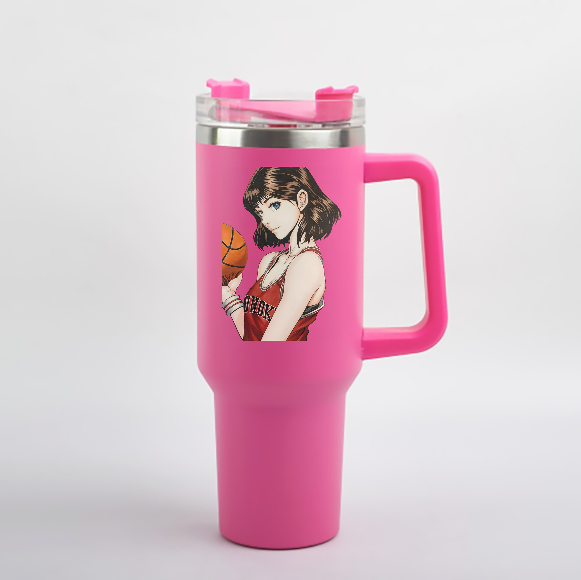 （画像用） SLAM DUNK／スラムダンク 1200mL車用タンブラー - クリスタルステッカー（プラスチックストロー付き）